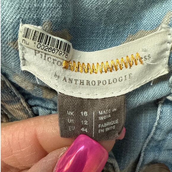 Anthropologie Pilcro and Letterpress Rochelle Shirtdress Denim Light Size 12 - Picture 8 of 11